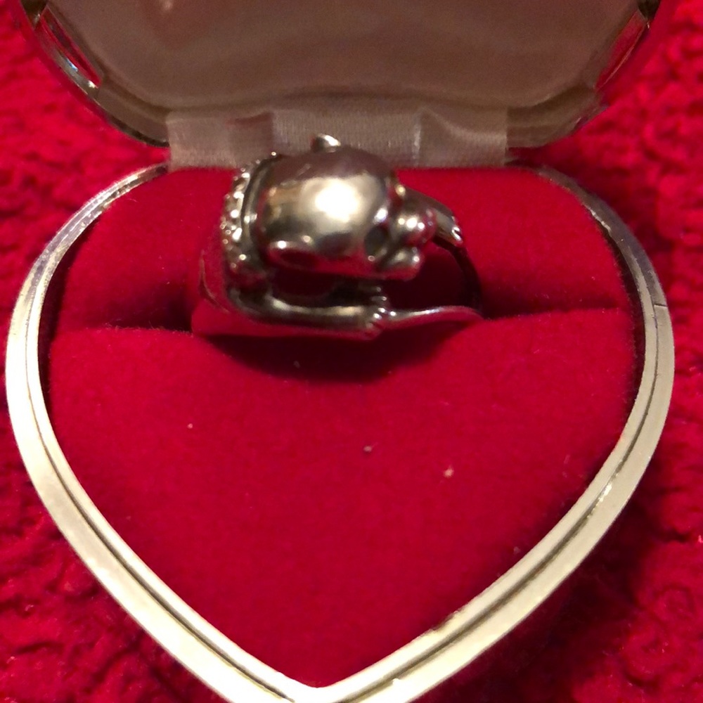 Sterling silver cat ring